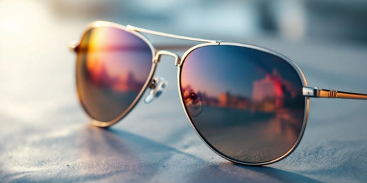 Luxury aviator sunglasses on a stylish surface.