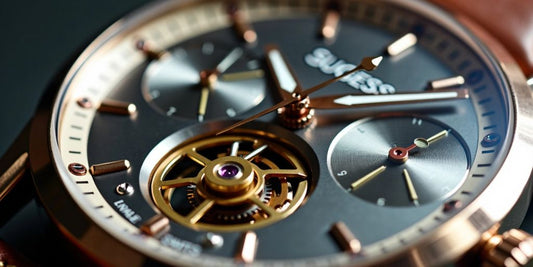 Close-up of a Sugess mechanical watch's intricate gears.