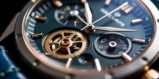 Close-up of luxury Swiss watch gears and craftsmanship