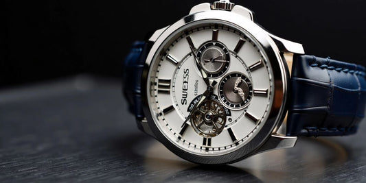 Close-up of a Sugess luxury watch