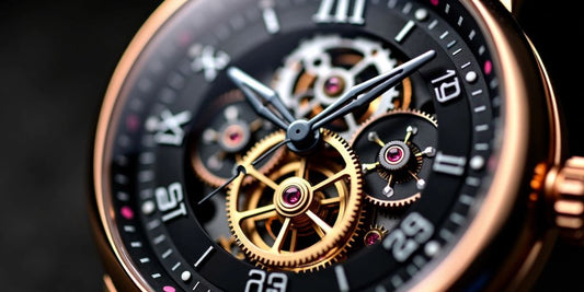 OUPINKE skeleton watch with visible gears.