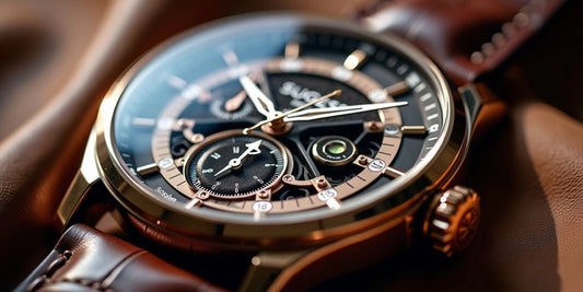 Close-up of a luxurious Sugess watch.