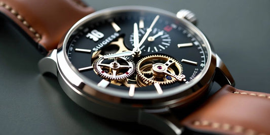 Close-up of a Sugess mechanical watch design.