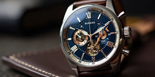 Sugess chronograph mechanical watch close-up