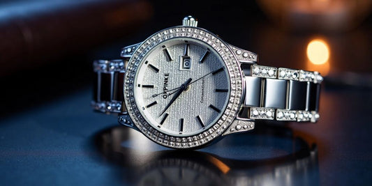 Luxurious OUPINKE diamond watch with sparkling diamonds.