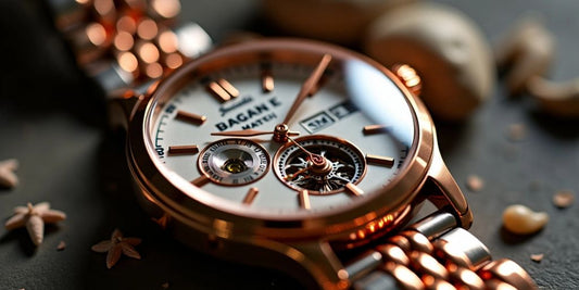 Close-up of an elegant luxury watch.