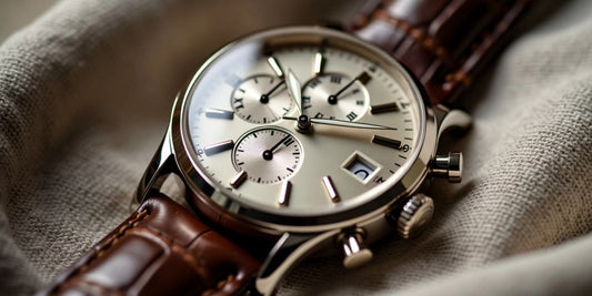 Close-up of an elegant luxury watch.