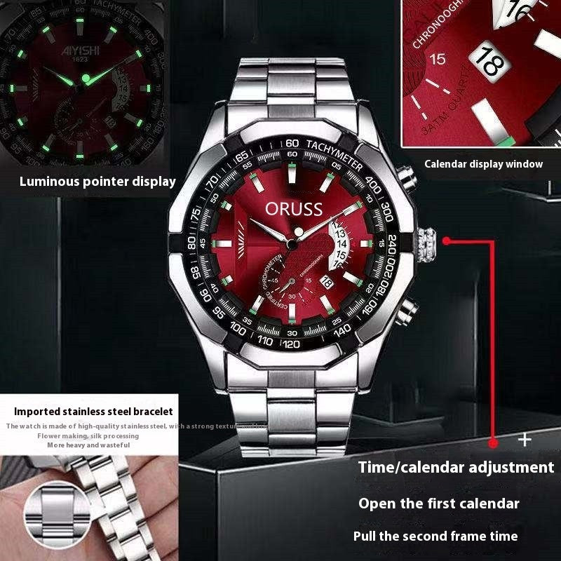 Automatic Movement Men's Calendar Watch – Waterproof & Luminous for the Adventurous Spirit