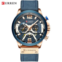 CURREN Casual Sport Watches for Men Top Brand Luxury Military Leather Wrist Watch Man Clock Fashion Chronograph Wristwatch