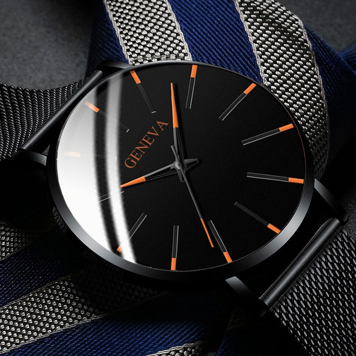 2023 Minimalist Men&#39;s Fashion Ultra Thin Watches Simple Men Business Stainless Steel Mesh Belt Quartz Watch relogio masculino