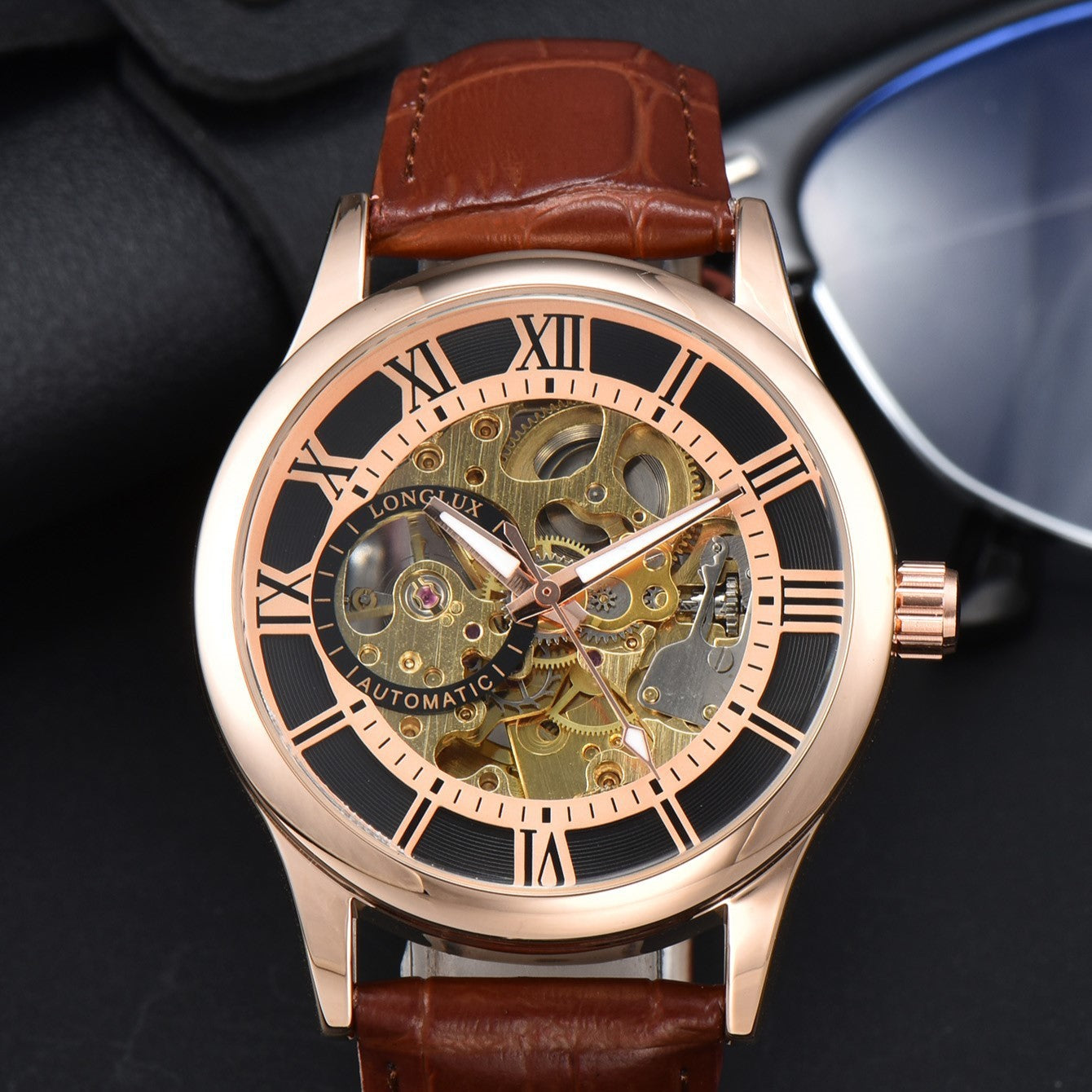 Men's Mechanical Watch Roman Scale Waterproof Fashion Business