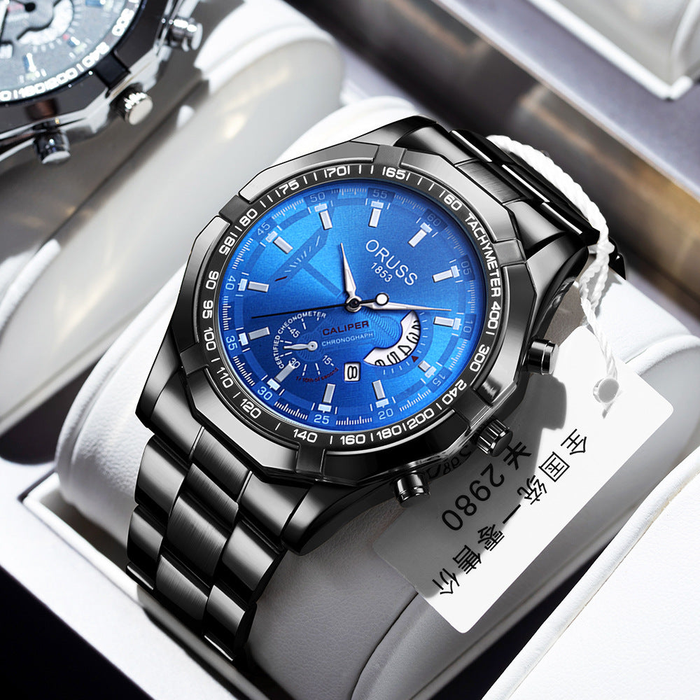 Automatic Movement Men's Calendar Watch – Waterproof & Luminous for the Adventurous Spirit