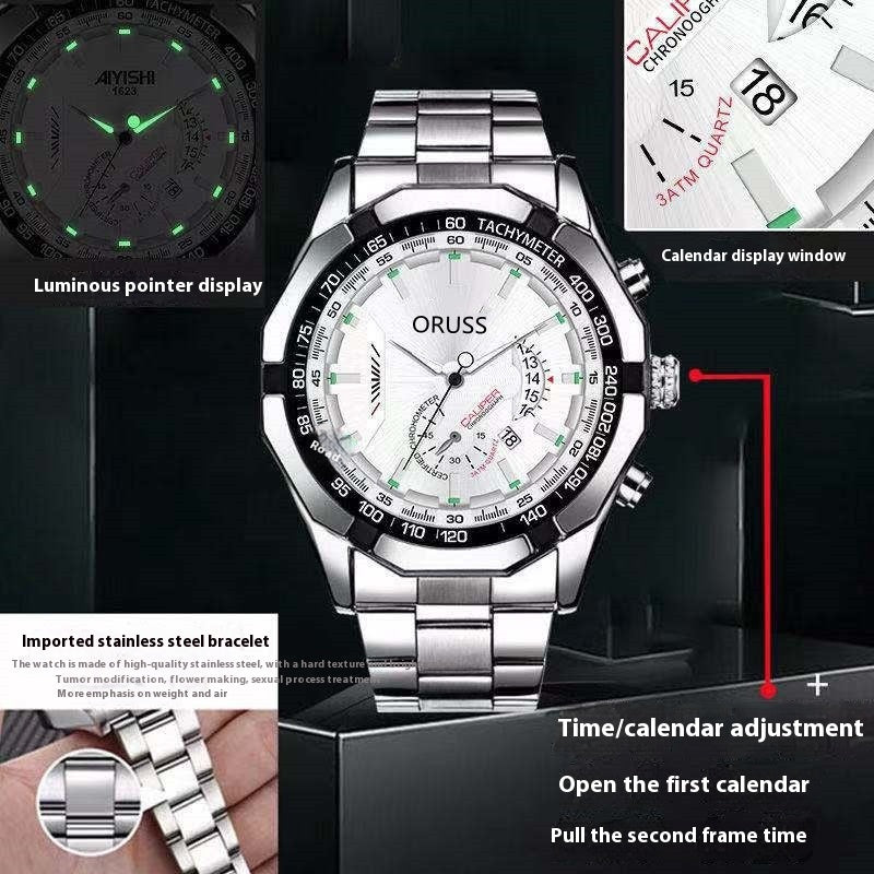 Automatic Movement Men's Calendar Watch – Waterproof & Luminous for the Adventurous Spirit