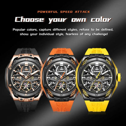OUPINKE Skeleton Automatic Watch