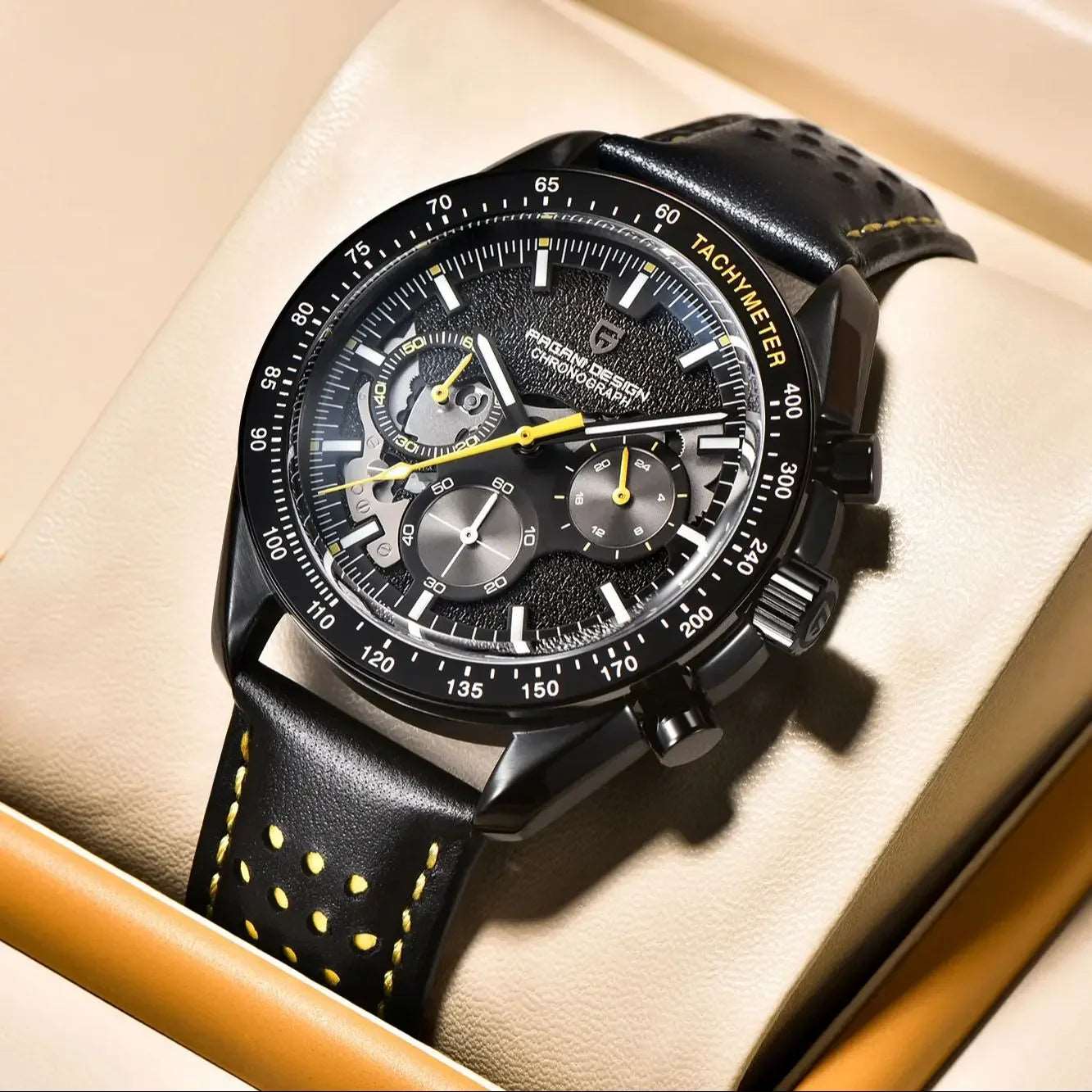 Moon Dark Skeleton Watch -Moonphase, Skeleton, Chronograph, Sapphire