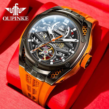 OUPINKE Skeleton Automatic Watch