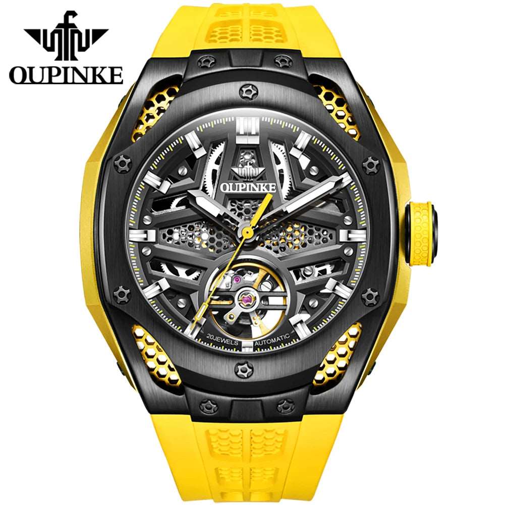 OUPINKE Skeleton Automatic Watch