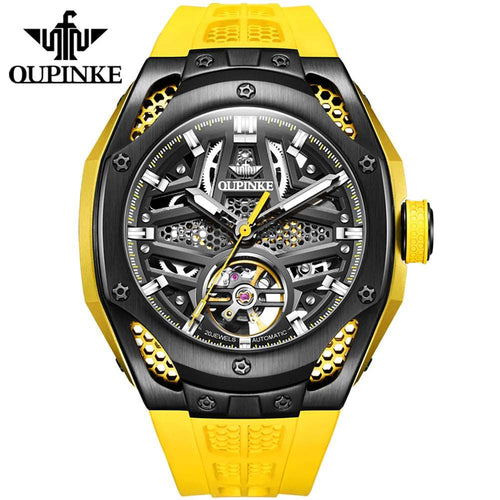 OUPINKE Skeleton Automatic Watch