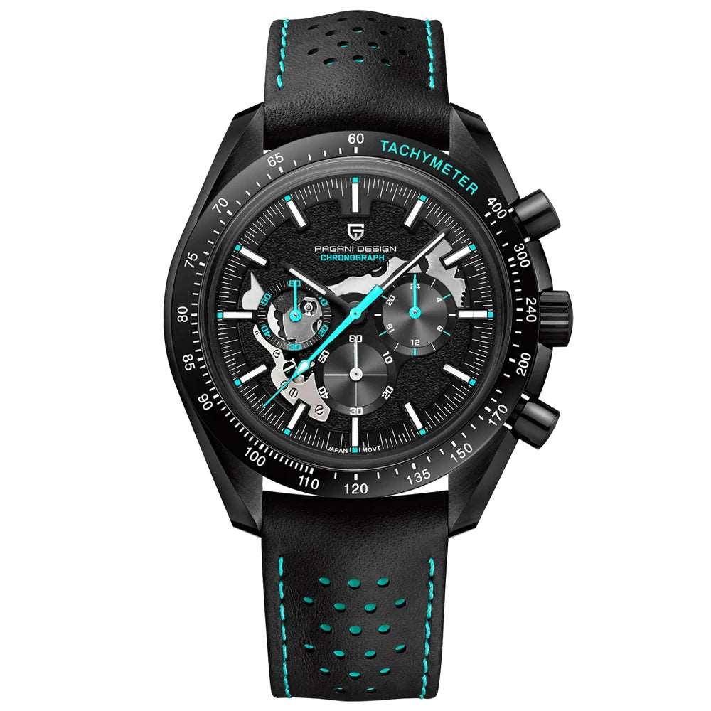 Moon Dark Skeleton Watch -Moonphase, Skeleton, Chronograph, Sapphire
