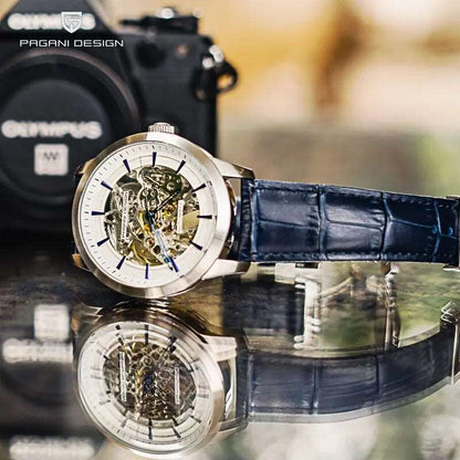 PAGANI DESIGN New Luxury Automatic Mechanical Watch for Men – Stainless Steel, Waterproof, Leather Strap