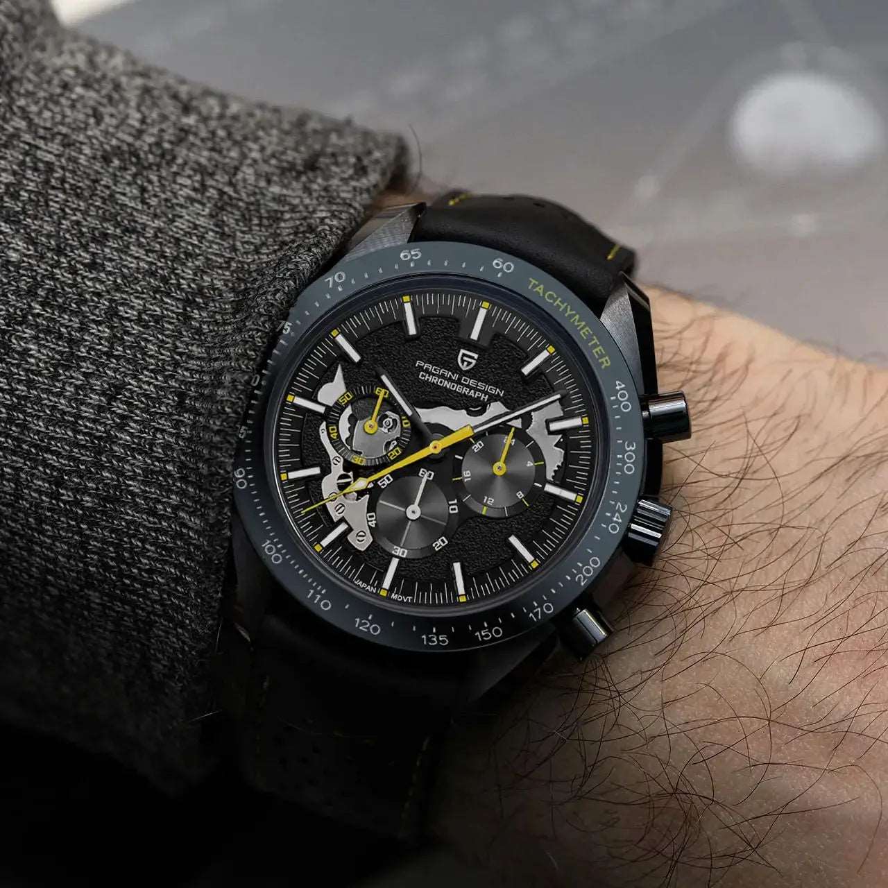 Moon Dark Skeleton Watch -Moonphase, Skeleton, Chronograph, Sapphire