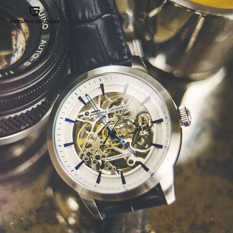 PAGANI DESIGN New Luxury Automatic Mechanical Watch for Men – Stainless Steel, Waterproof, Leather Strap