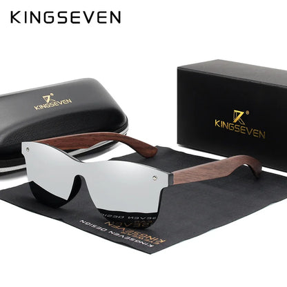 KINGSEVEN Luxury Walnut Sunglasses