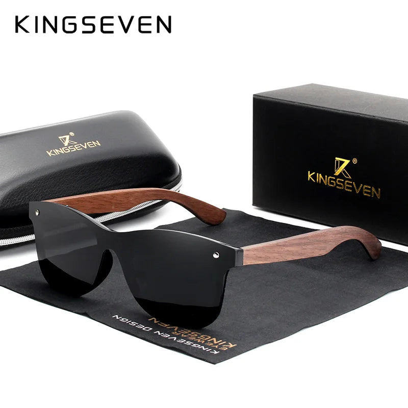 KINGSEVEN Luxury Walnut Sunglasses