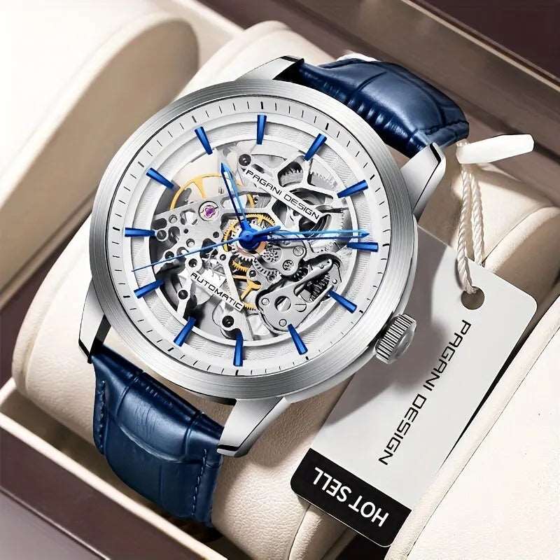 PAGANI DESIGN New Luxury Automatic Mechanical Watch for Men – Stainless Steel, Waterproof, Leather Strap