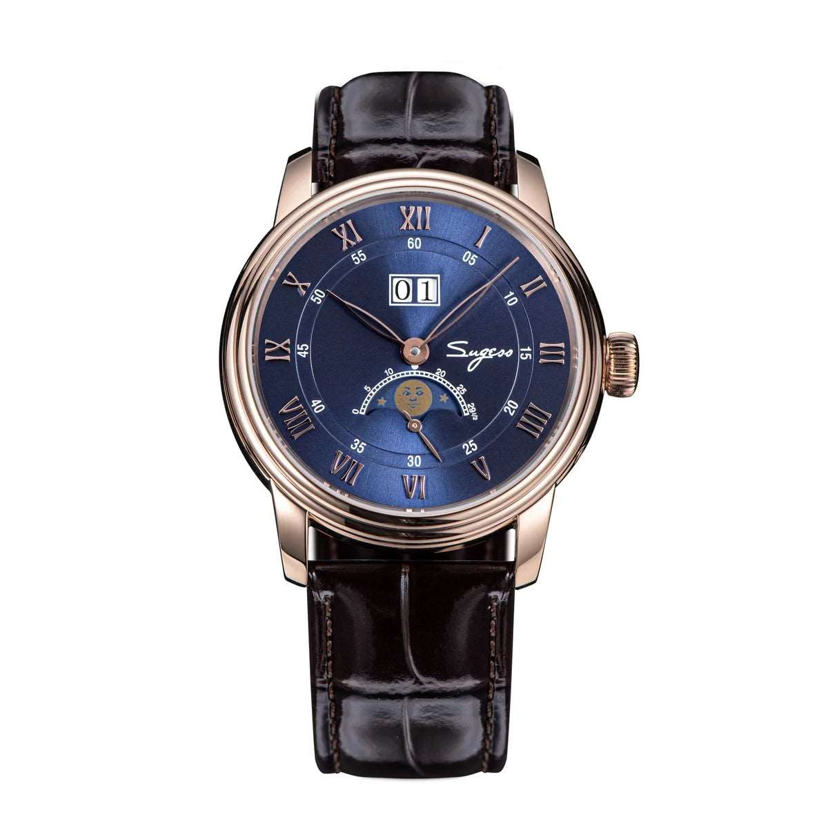Sugess Automatic Moonphase Watch for Men – Sapphire, Seagull Movement