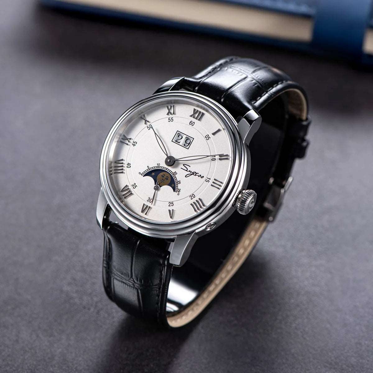 Sugess Automatic Moonphase Watch for Men – Sapphire, Seagull Movement