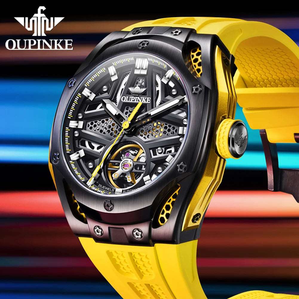 OUPINKE Skeleton Automatic Watch