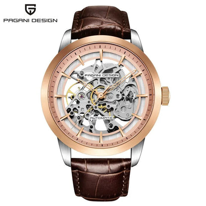 PAGANI DESIGN New Luxury Automatic Mechanical Watch for Men – Stainless Steel, Waterproof, Leather Strap