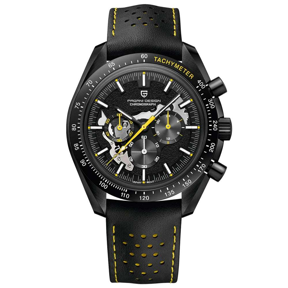 Moon Dark Skeleton Watch -Moonphase, Skeleton, Chronograph, Sapphire