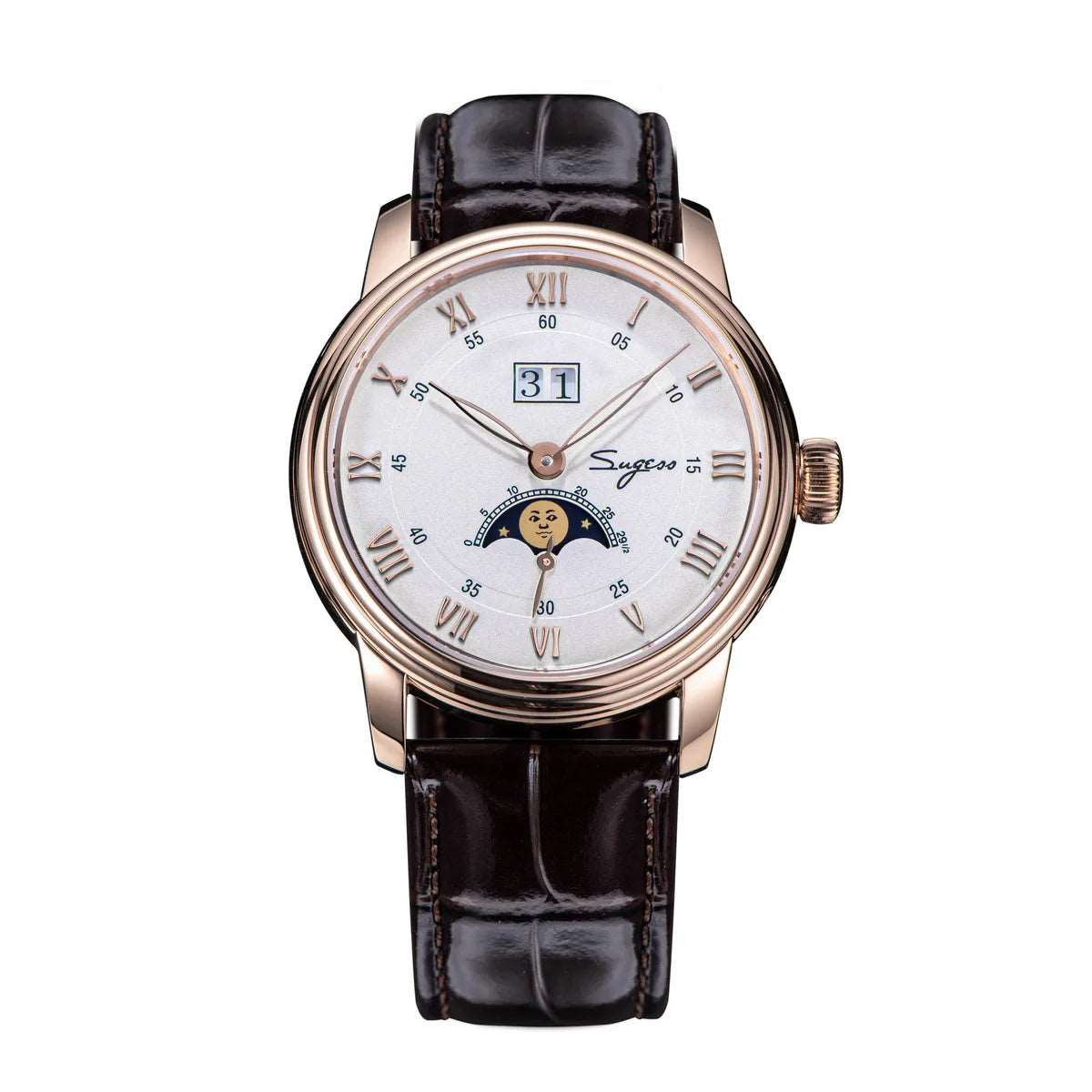 Sugess Automatic Moonphase Watch for Men – Sapphire, Seagull Movement