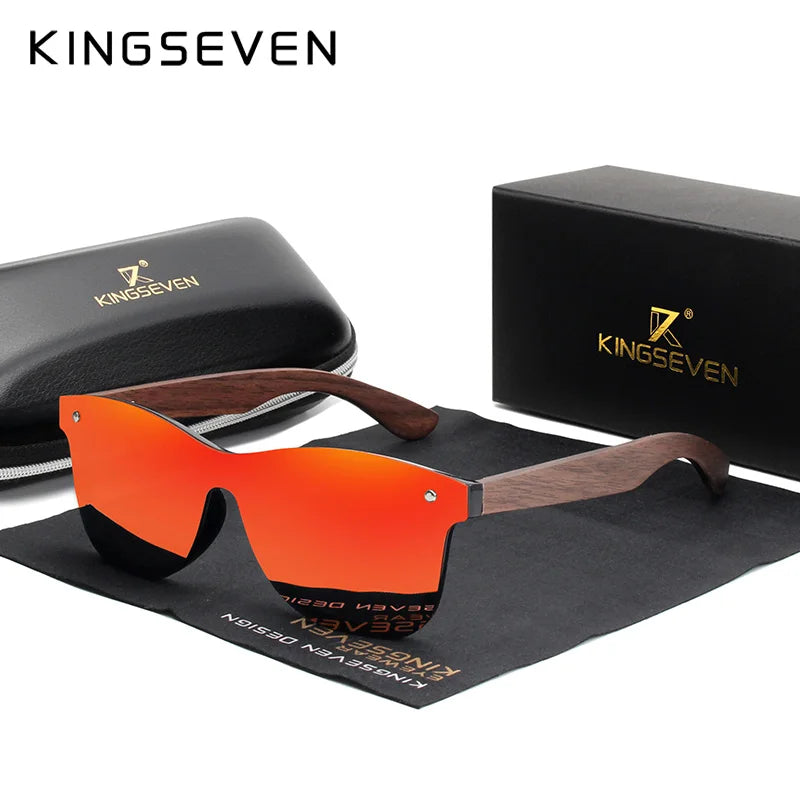KINGSEVEN Luxury Walnut Sunglasses