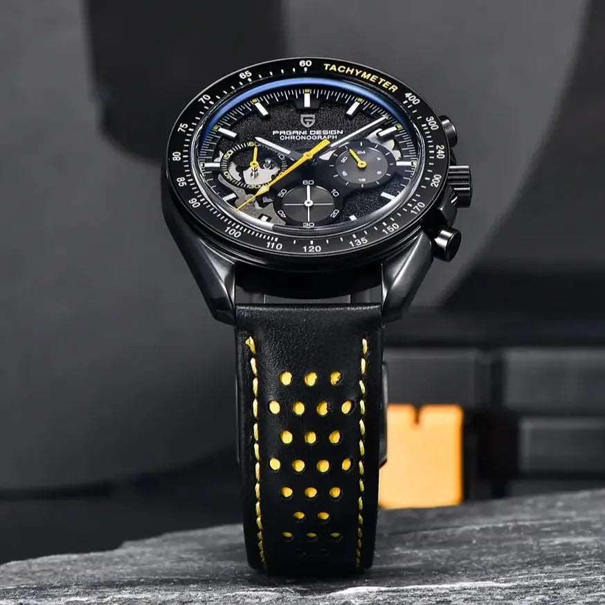 Moon Dark Skeleton Watch -Moonphase, Skeleton, Chronograph, Sapphire