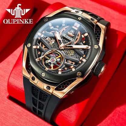 OUPINKE Skeleton Automatic Watch