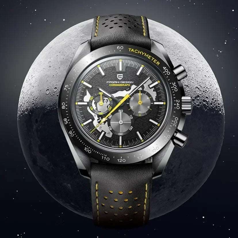 Moon Dark Skeleton Watch -Moonphase, Skeleton, Chronograph, Sapphire