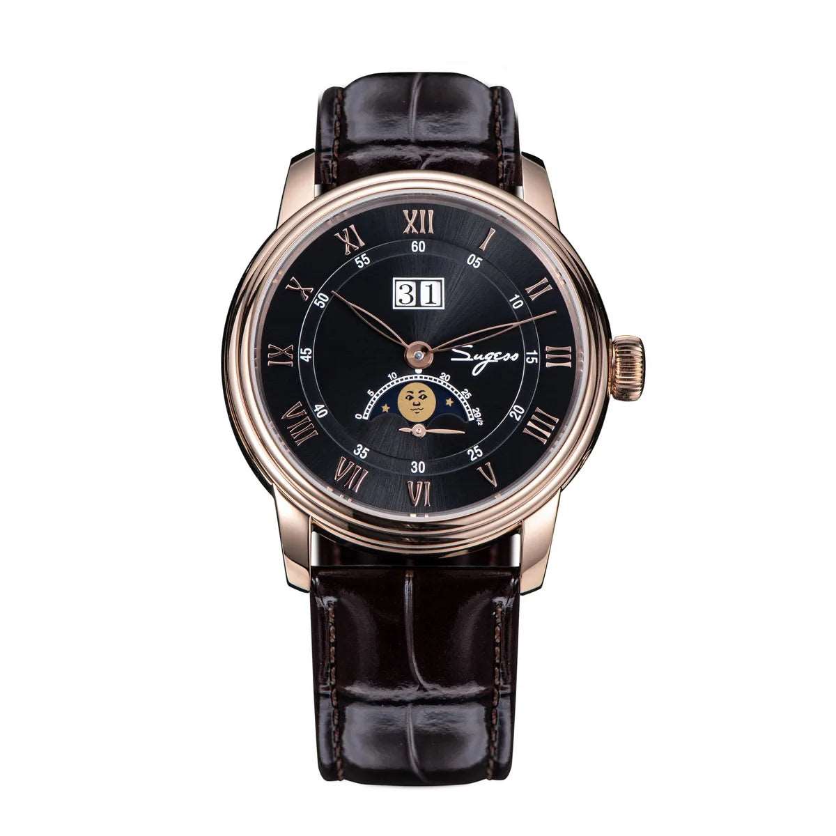 Sugess Automatic Moonphase Watch for Men – Sapphire, Seagull Movement