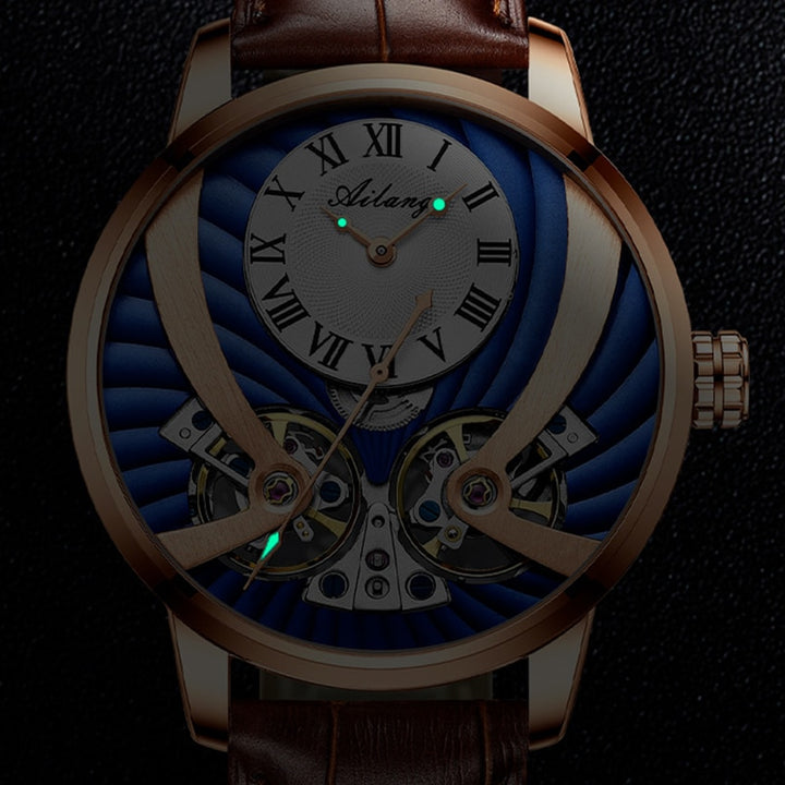 Men's Double Pendulum Tourbillon Automatic Mechanical Watch with Waterproof Feature - Ideal for Business Wear. - AristoLuxe