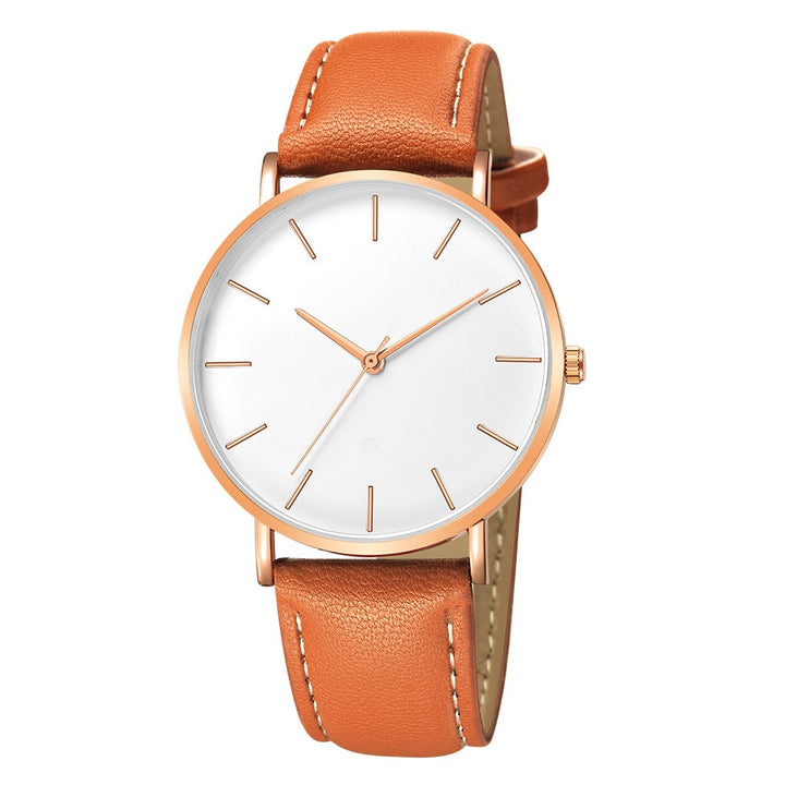 Men's Luxury Simple Leather Quartz Watch - 2019 New Fashion Gold and Silver Dial Casual Clock by AristoLuxe - AristoLuxe