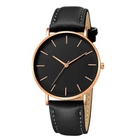 Men's Luxury Simple Leather Quartz Watch - 2019 New Fashion Gold and Silver Dial Casual Clock by AristoLuxe - AristoLuxe