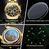 Men's Automatic Mechanical Watch - Deep Waterproof Stainless Steel Strap Scratchproof Wristwatch