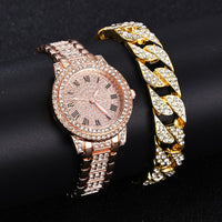 Luxury Diamond Women's Watch - Gold, Rhinestone Bracelet, by AristoLuxe - AristoLuxe