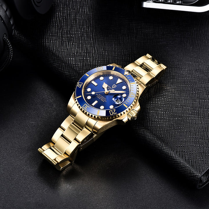 Stainless Steel Mechanical Watch with Sapphire Glass and Automatic Movement for Men - Luxury Waterproof Sports Watch - AristoLuxe