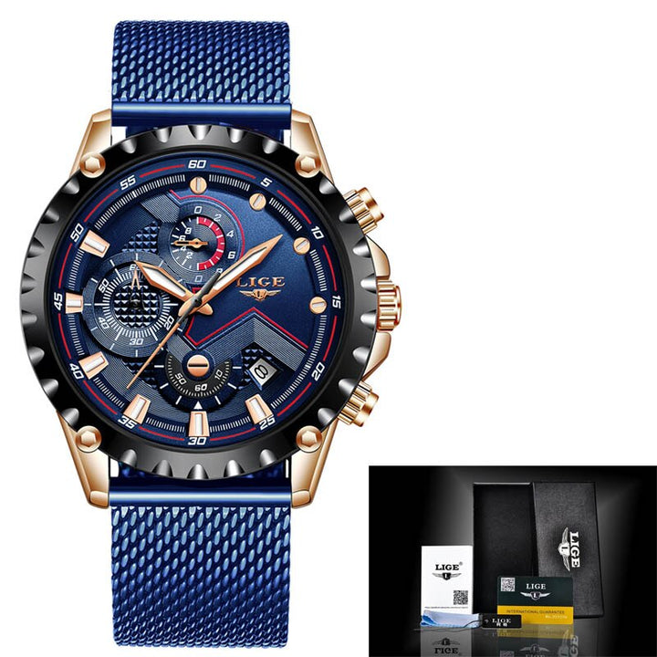 LIGE 9821 - The Ultimate Men's Sport Watch - Water Resistant, Shockproof and Stylish