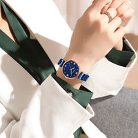 Fashion Luxury Blue Watch for Women - Casual Waterproof Quartz Ladies Stainless Steel Watch - Elegant and Durable - AristoLuxe