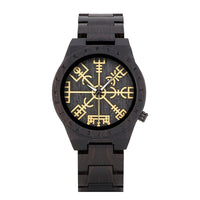 Zebrawood & Ebony Watch - Limited Edition Men's Quartz Watch with Luminous Hands - Water Resistant and Eco-Friendly.