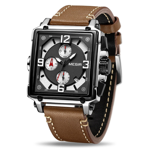 Men's Luxury Creative Chronograph Quartz Leather Sport Army Military Wrist Watch - Top Brand Design by AristoLuxe - AristoLuxe